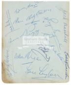 Album page signed by the England team who played the Republic of Ireland in a World Cup qualifier