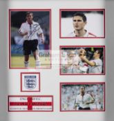 Frank Lampard autographed England display, a box frame mounted with a signed colour photo,