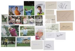 A selection of Golfing Legends autographs, comprising of eight individual signed postcards,