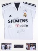 Real Madrid replica home jersey signed by Figo, Owen, Ronaldo (Brazilian) and Zidane,