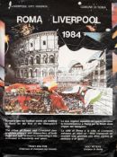 1984 European Cup Final Roma v Liverpool played in Rome on 30 May 1984 Very rare large format