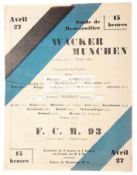 An unusual single sheet programme from the friendly match between FCM 93 (FC Mulhouse) and Wacker