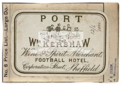 A Port bottle label for Wm.