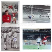 1966 and 1970 World Cups, four signed 16" x 12" photos, from 1966 Geoff Hurst,