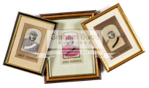 A trio of stevengraphs portraying the Victorian jockey John Osborne,