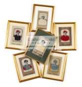 A group of six stevengraphs of the Victorian jockey Fred Archer,