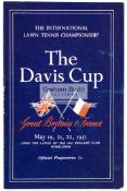 Programme for the 1951 Davis Cup at the All England Club, Wimbledon,