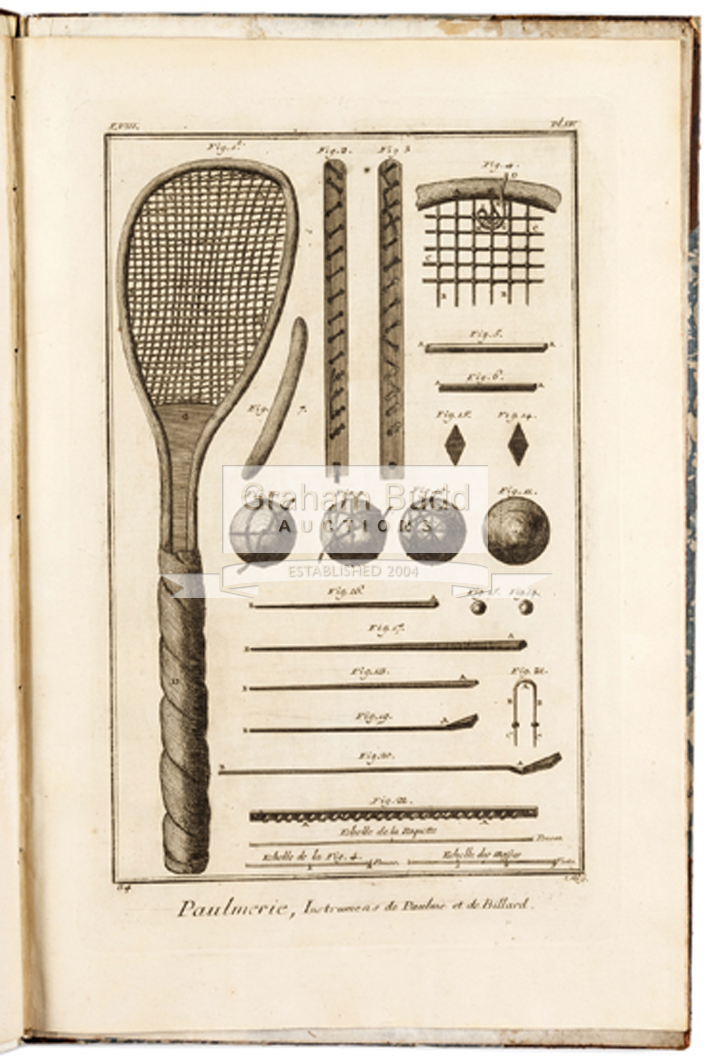Tennis: Paumier, Encyclopedie de Diderot and d'Alembent,