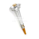 An Olympic Games Official Centennial Torch 1896-1996, silvered aluminum and wood,