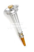 An Olympic Games Official Centennial Torch 1896-1996, silvered aluminum and wood,