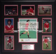 George Best signed & framed display, measuring 66 by 50cm.