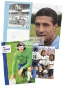 A collection of 21 signed Tottenham Hotspur pictures, photographs, newspaper magazine pictures,