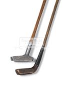 Two hickory shafted putters, comprising: a R.
