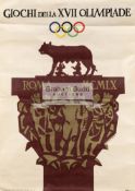 Rome 1960 Olympic Games poster, Italian language poster, 99 x 70 cm,