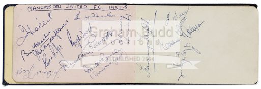 A set of Busby Babes Manchester United autographs circa 1958, in an album on a double-page,