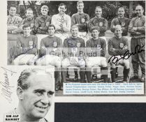 A b&w picture fully signed by the England 1966 World Cup winning XI with a photographic insert