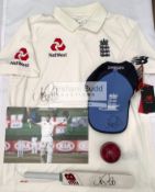 Joe Root (England) cricket collection, includes signed Test Match Cricket Shirt, signed ODI cap,