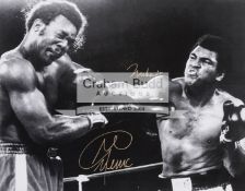 Muhammad Ali and George Foreman double-signed photographic presentation,