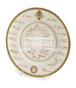 Cricket, a Royal Worcester commemorative dinner plate,
