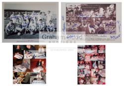 England 1962 & 1966 World Cups - signed 16" x 12" photo and montage from each tournament,