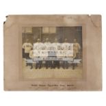 An official photograph of the British Olympic Tug-of-War team 1912-13, the image 24 by 28cm.