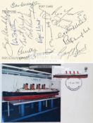 Liverpool FC signed postcard, signed to the reverse by Bill Shankly, Bob Paisley,