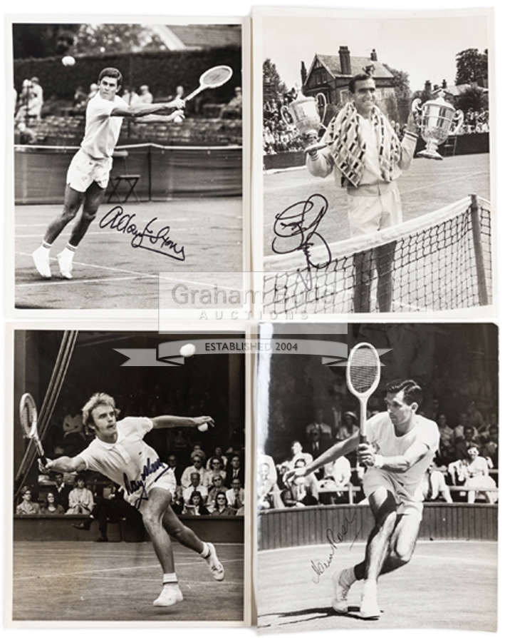 A good collection of Tennis player autographs, comprising of signed photographs,newspaper cuttings,