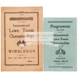 Rare 'pirate' programme for the Wimbledon Lawn Tennis Championships Wednesday 28th June 1933,
