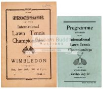 Rare 'pirate' programme for the Wimbledon Lawn Tennis Championships Wednesday 28th June 1933,