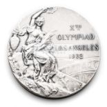 Los Angeles 1932 Olympic Games silver second place prize medal, designed by Prof.