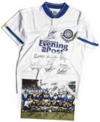 A replica 1992 Leeds United jersey autographed by the Football League Division One winning team,