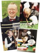 A group of 14 signed colour photographs of snooker players,