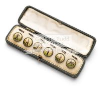 A rare suite of six Football waistcoat buttons, circa 1909,