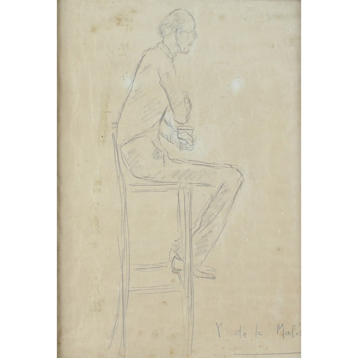 Sullivan, JF British 1853-1936, (Three Items) The Plumber. 7.75 x 5.5 ins., Pencil Drawing; Y de la - Image 4 of 4