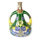 A large Art Nouveau Dutch Faience de Purmerende Hollande twin handled pottery jug.