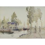 Rose, David 1936-2006 British AR Canal Scene in Northern France & A French Town (Two items)