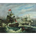 Early 19th century Naval Battle Maritime scene.
