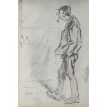 Sullivan, JF British 1853-1936, (Three Items) The Plumber. 7.75 x 5.5 ins., Pencil Drawing; Y de la