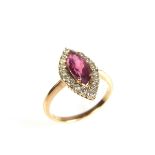 Ruby and diamond marquise ring.