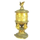 A large French ormolu pedestal urn and cover by Susse Fres of Paris, 19th century.