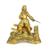 An ormolu bronze model of a cavalier, probably French, 19th century.