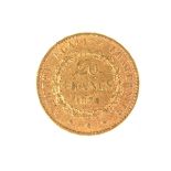 1878 French gold 20 Franc coin.