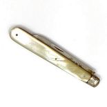 A Victorian silver and mother of pearl fruit pen knife.