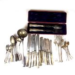 A collection of Austrian and Hungarian silver flatware items.