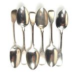 A set of six William IV silver teaspoons.