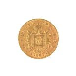 1862 French gold 20 Franc coin.