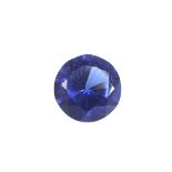 Loose circular cut synthetic sapphire.