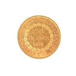1875 French gold 20 Franc coin.