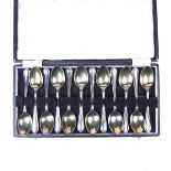 A George VI set of twelve silver teaspoons.