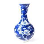 A Chinese blue and white porcelain bottle vase, 19th century.